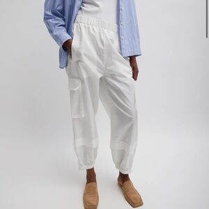 Tibi Crispy Nylon White Jogger size Medium